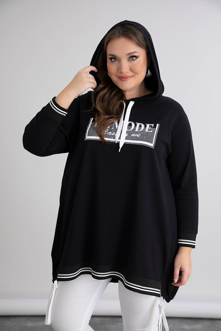 Tunika s kapuljačom i vezivanjem - A-linija