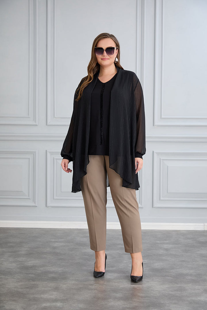 Elegantna pončo sa potkom - set od 2 dijela