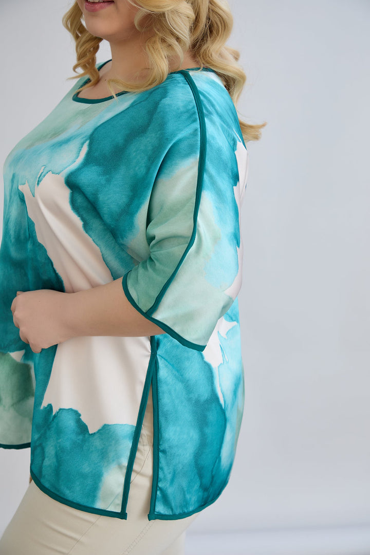 Bluza s kratkim rukavima s naglaskom na leđima - Mediteran