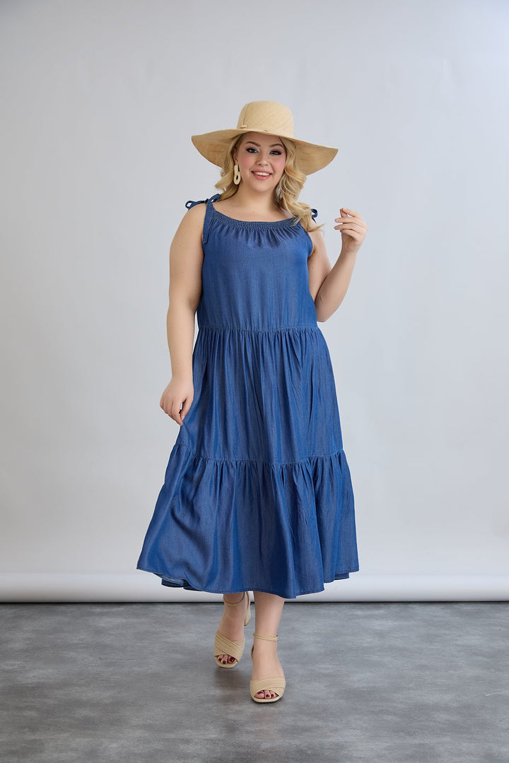 Lagana ljetna haljina od trapera s volanima