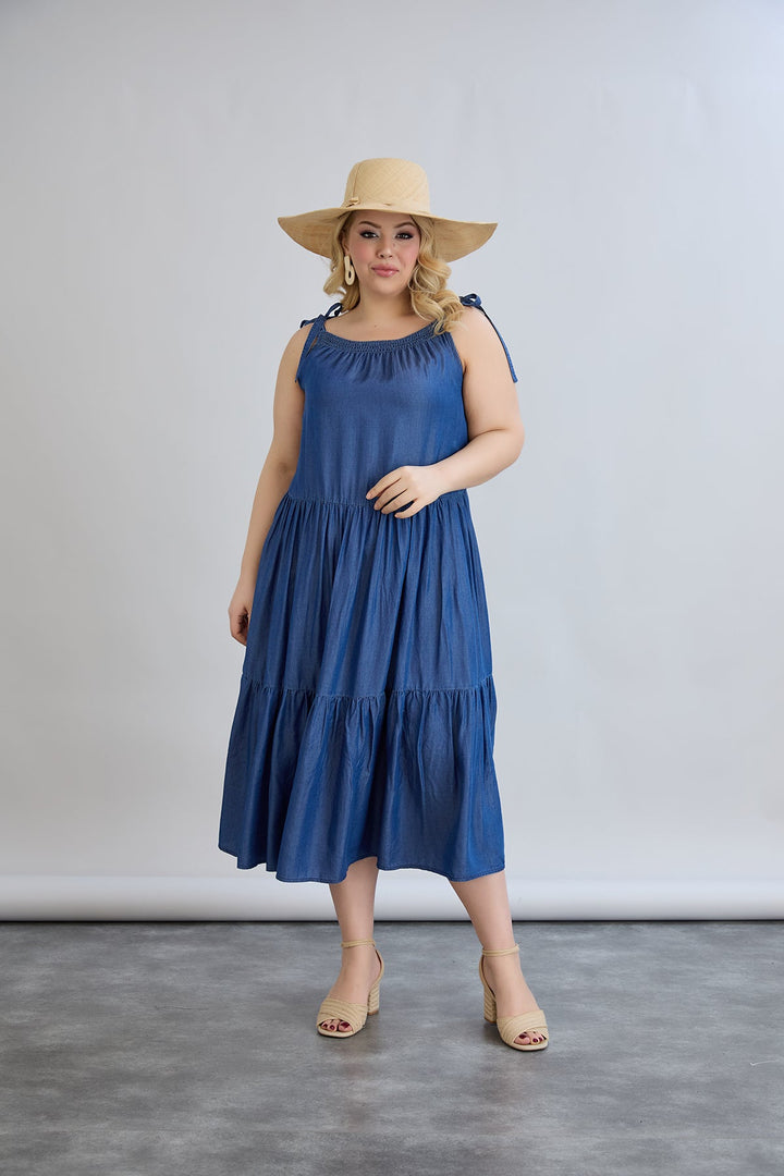 Lagana ljetna haljina od trapera s volanima