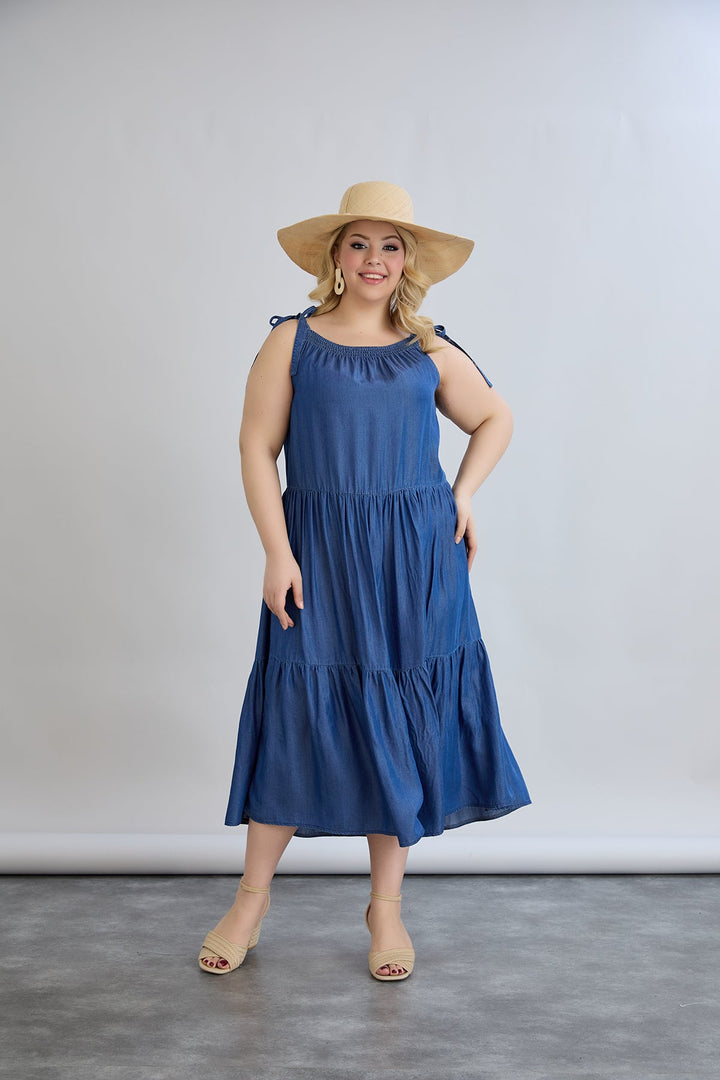 Lagana ljetna haljina od trapera s volanima