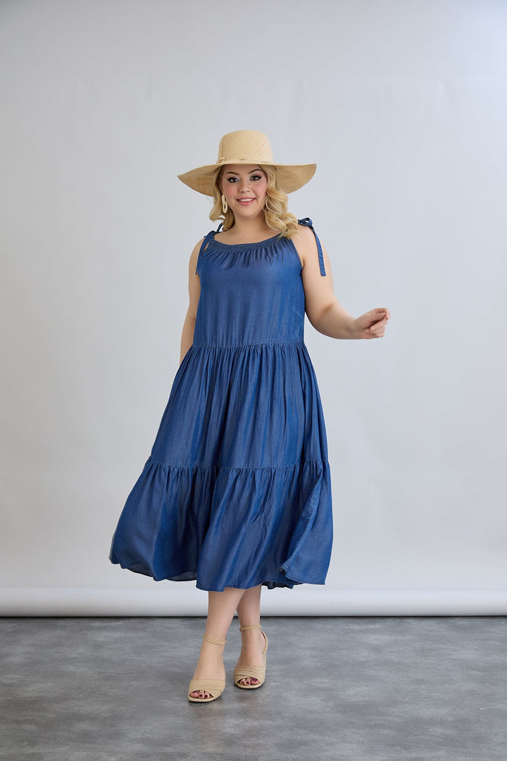 Lagana ljetna haljina od trapera s volanima