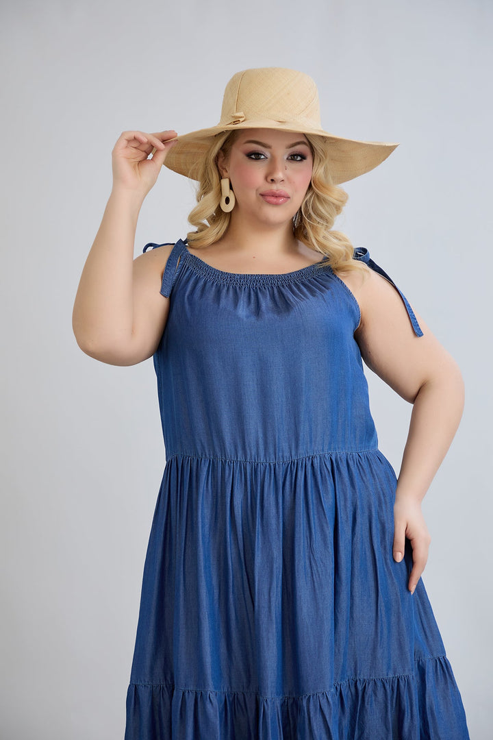 Lagana ljetna haljina od trapera s volanima