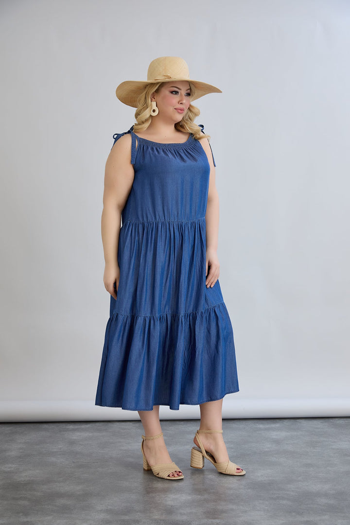 Lagana ljetna haljina od trapera s volanima