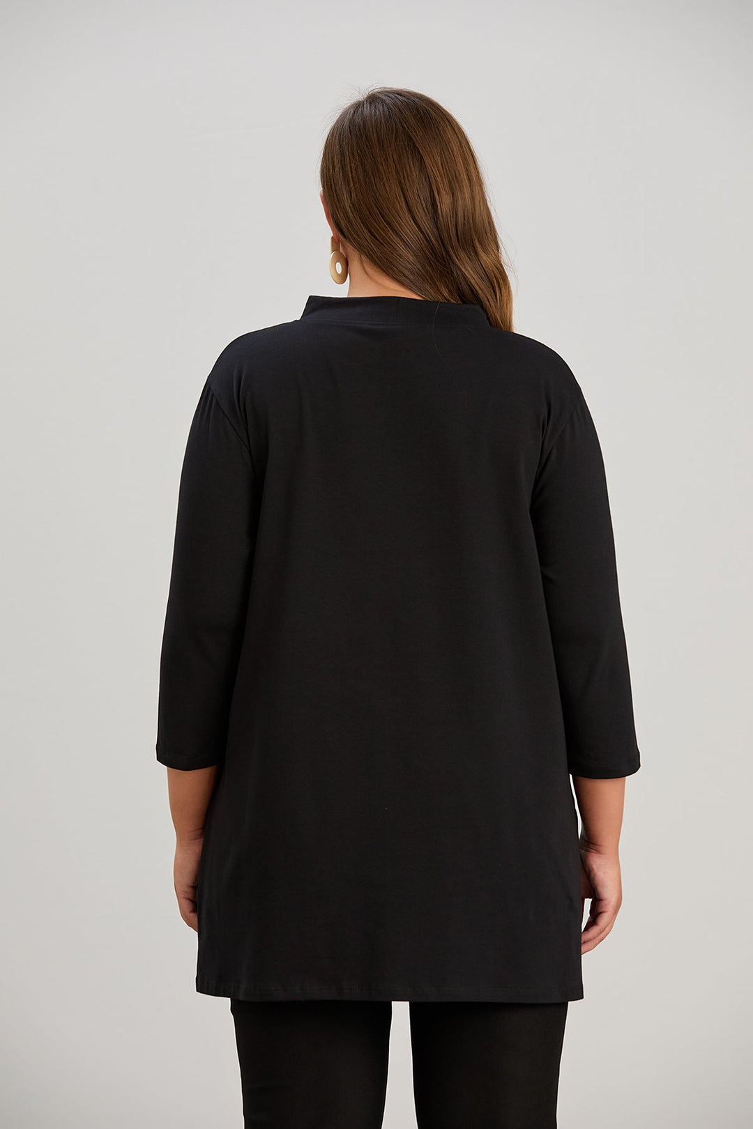 Pamučna tunika s dugim rukavima i printom Veći brojevi