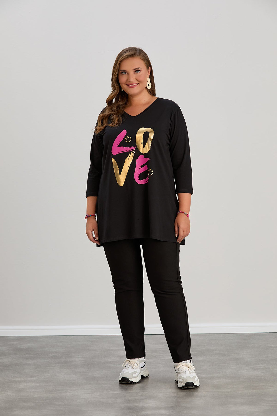 Impresivna pamučna tunika s printom LOVE