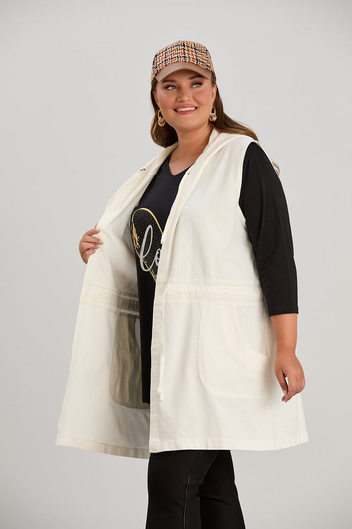 Džemper s kapuljačom - Bijela