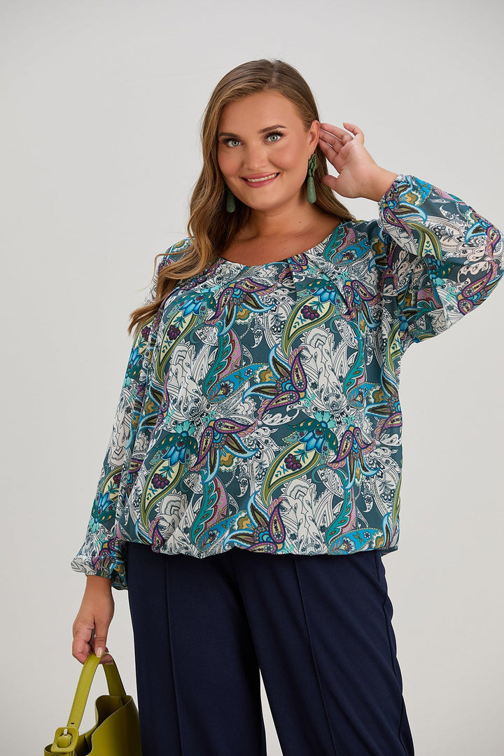 Bluza širokog kroja s jedinstvenim paisley printom