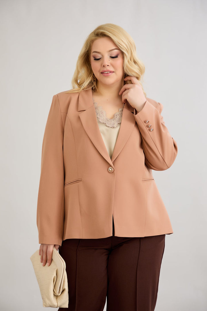 Elegantno i moderno sako s podstavom - narančasto, veliki brojevi.