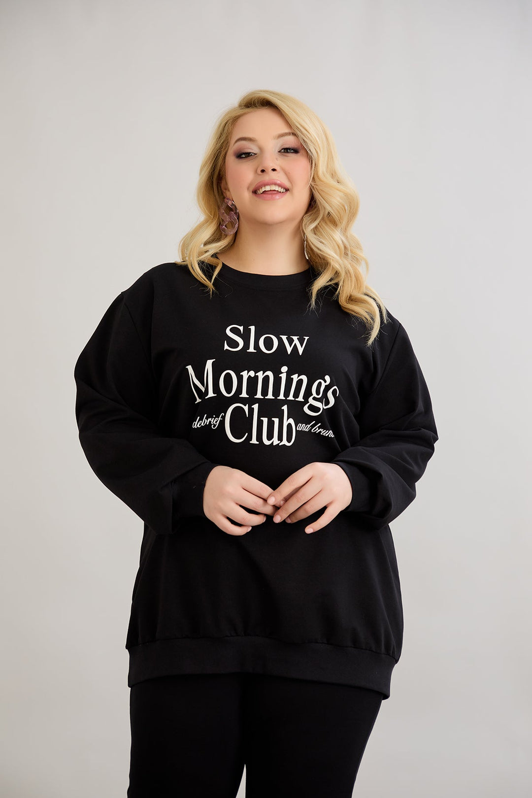 Pamučna bluzica s natpisom - Slow morning