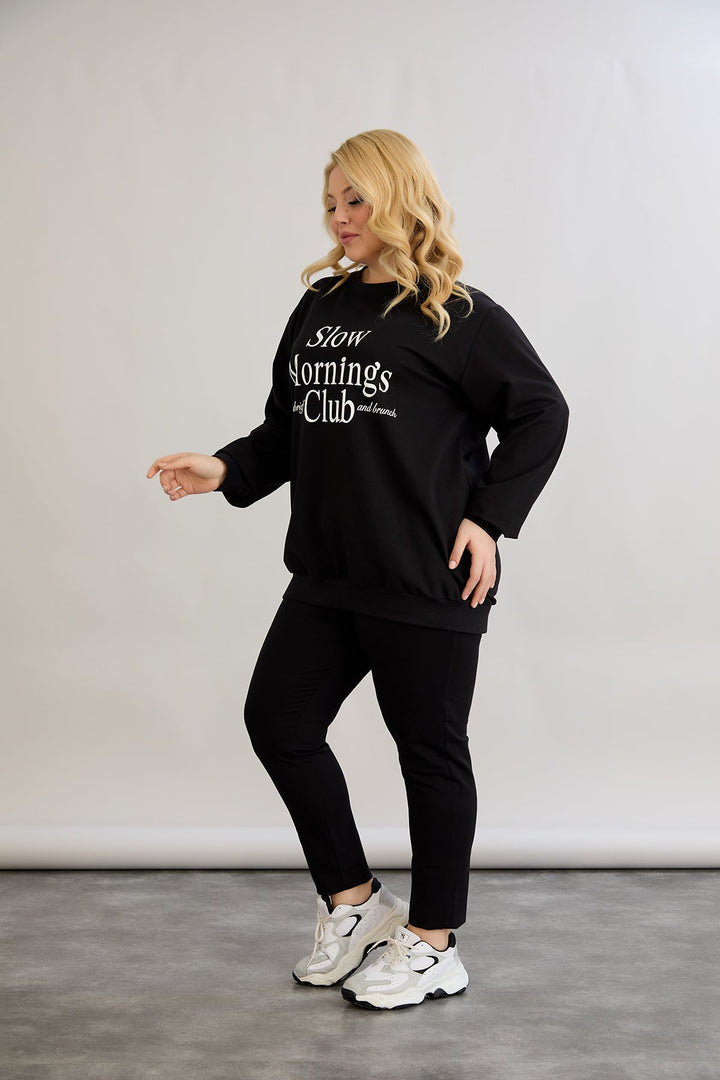 Pamučna bluzica s natpisom - Slow morning