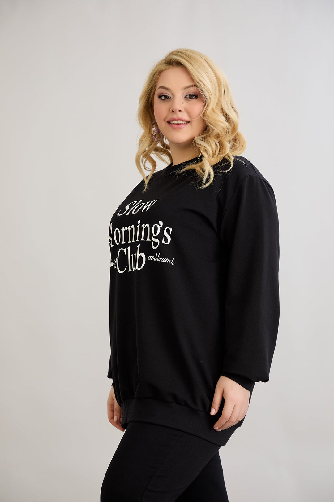 Pamučna bluzica s natpisom - Slow morning