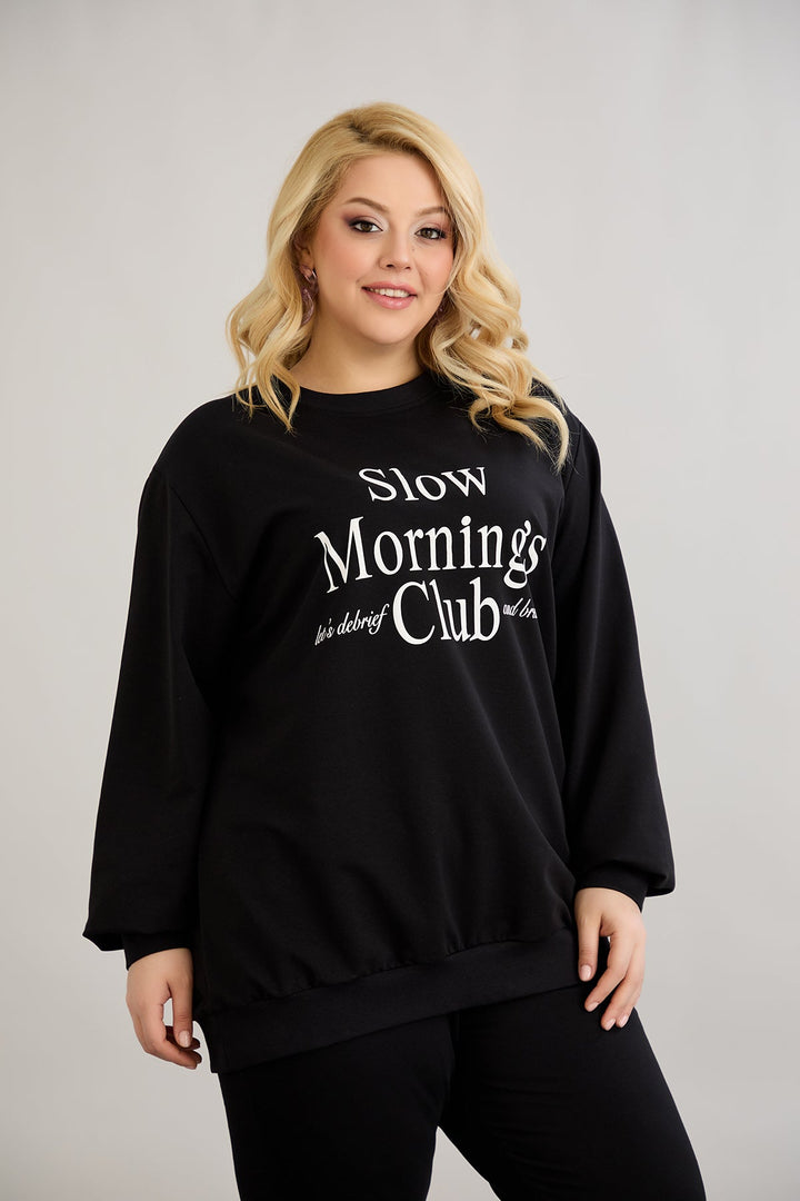 Pamučna bluzica s natpisom - Slow morning