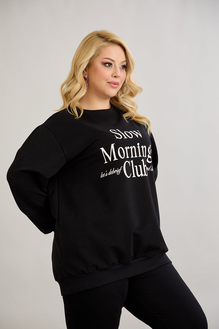 Pamučna bluzica s natpisom - Slow morning