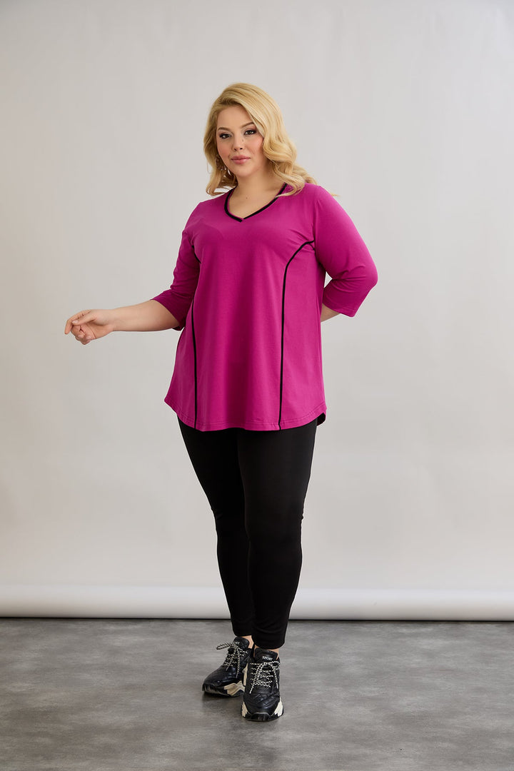 Pamučna bluza A-kroja za punije žene