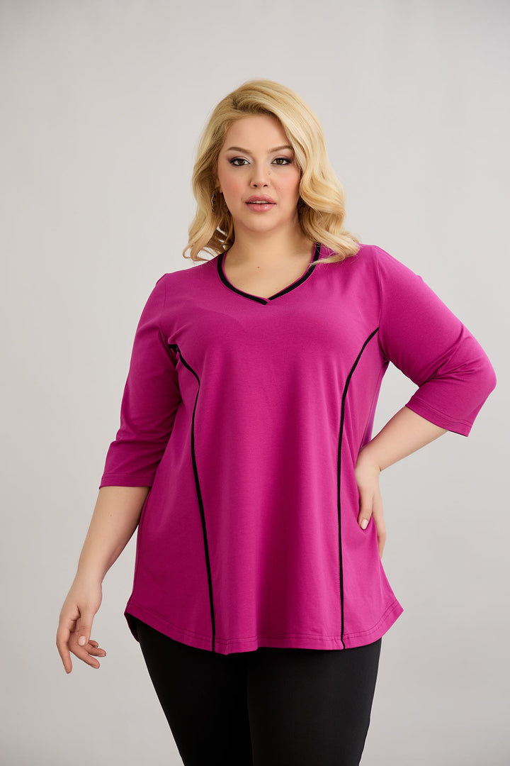 Pamučna bluza A-kroja za punije žene