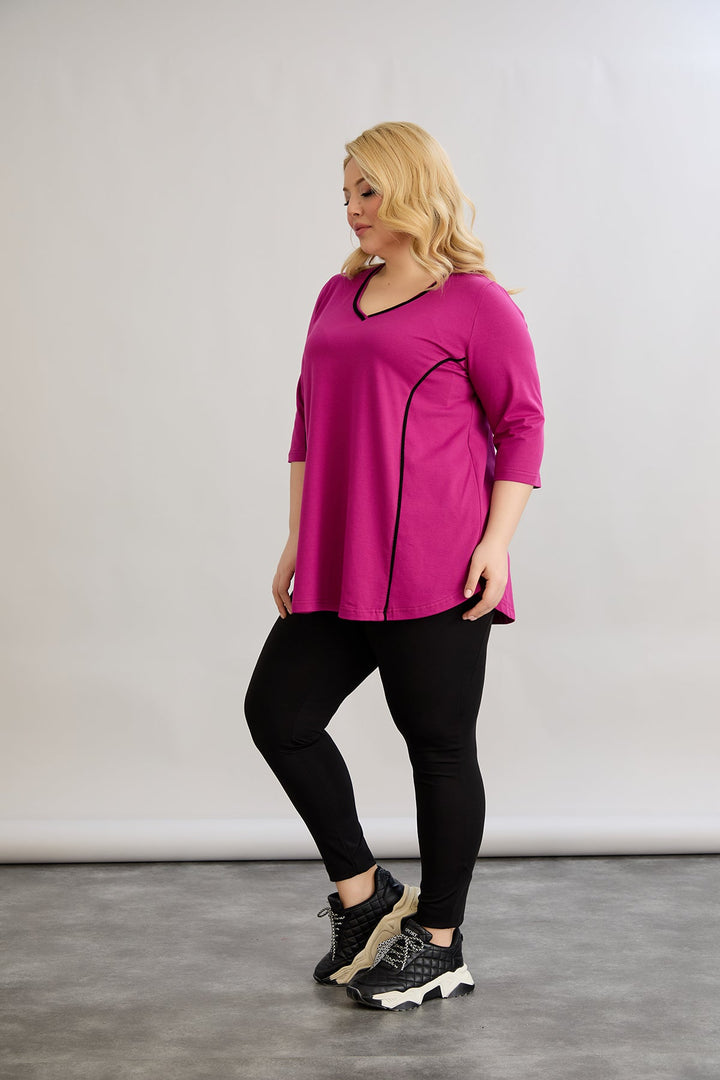 Pamučna bluza A-kroja za punije žene