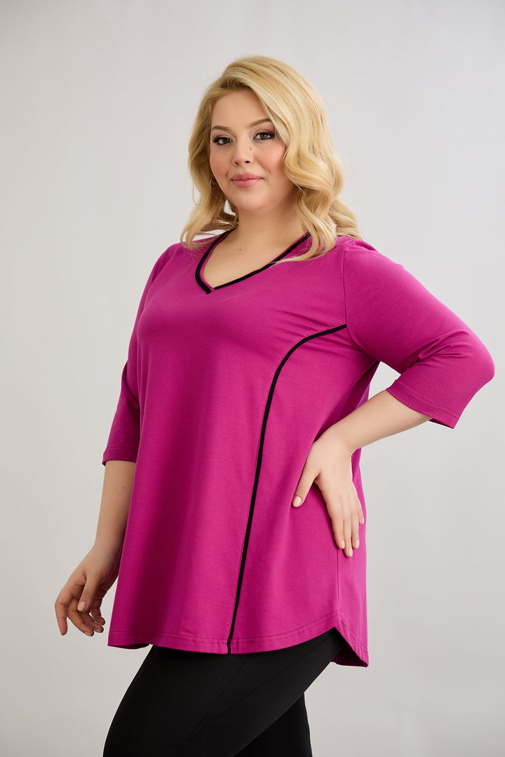 Pamučna bluza A-kroja za punije žene