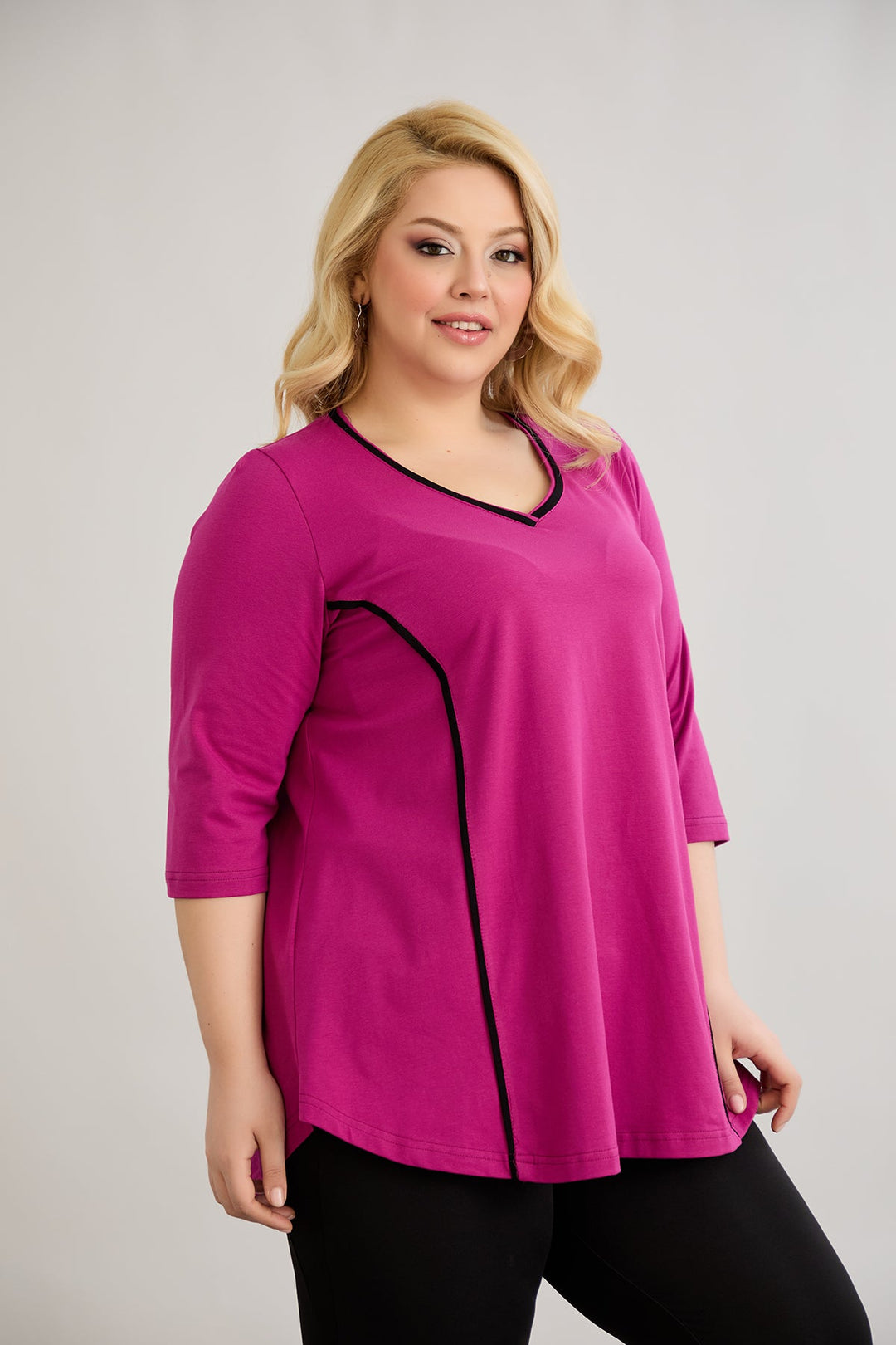 Pamučna bluza A-kroja za punije žene