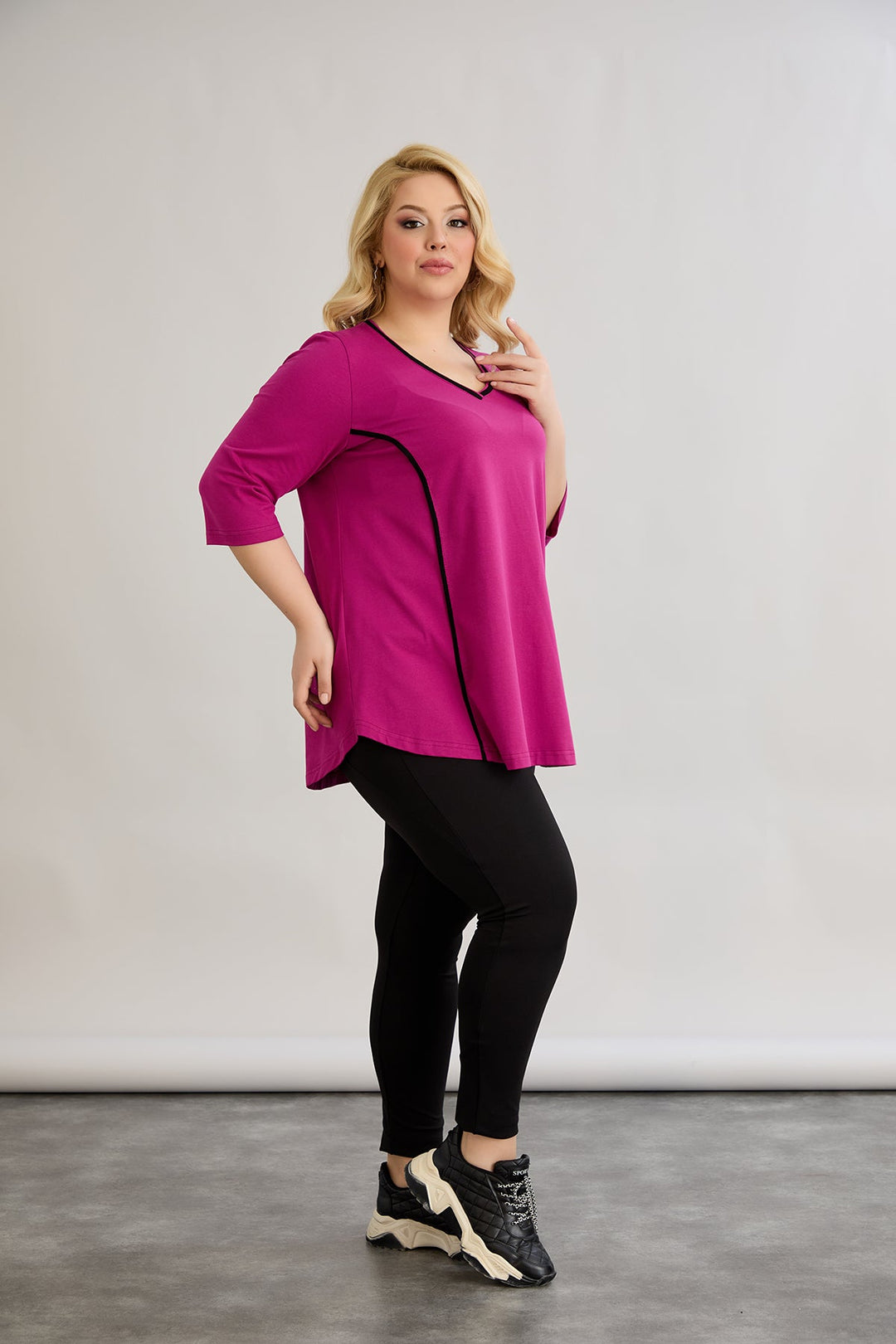 Pamučna bluza A-kroja za punije žene