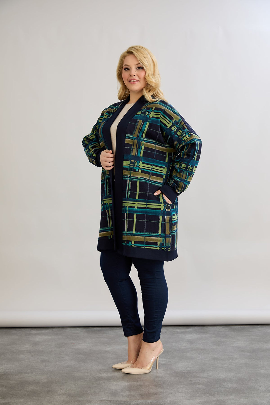 Lagani pamučni kardigan bez kopčanja za proljetne dane - Plava