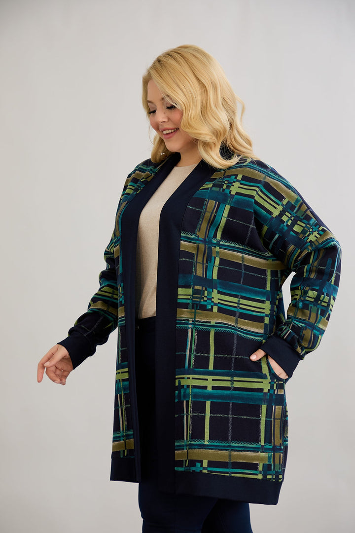 Lagani pamučni kardigan bez kopčanja za proljetne dane - Plava