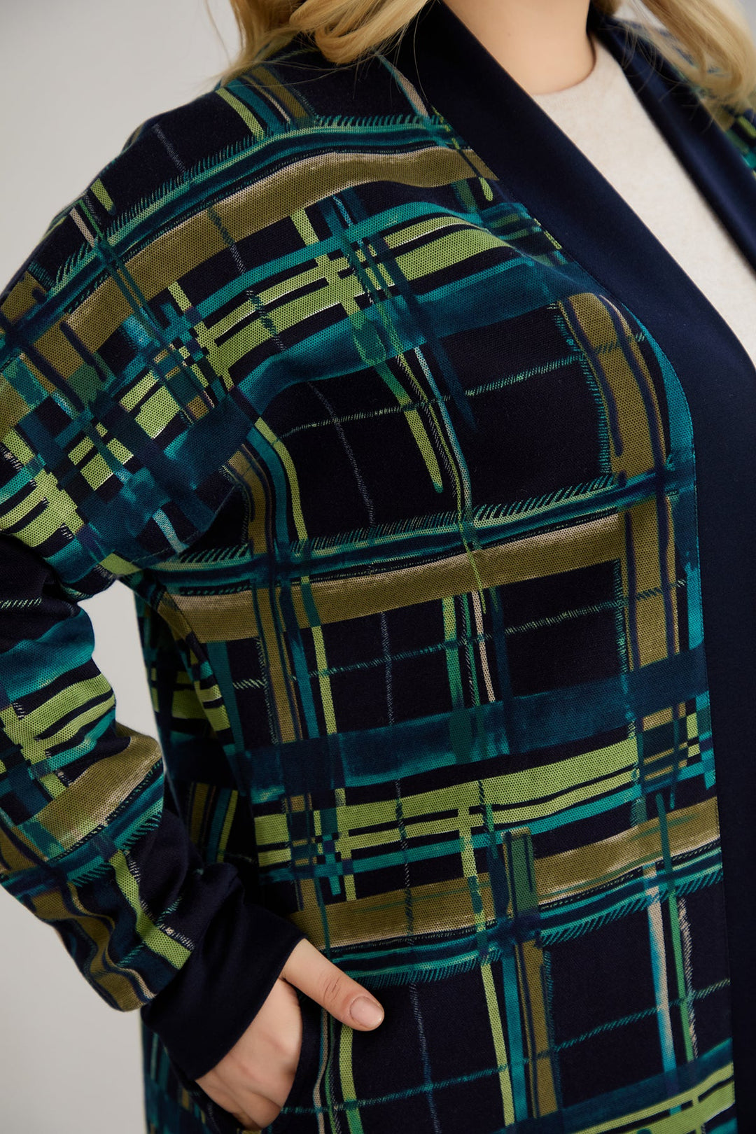 Lagani pamučni kardigan bez kopčanja za proljetne dane - Plava