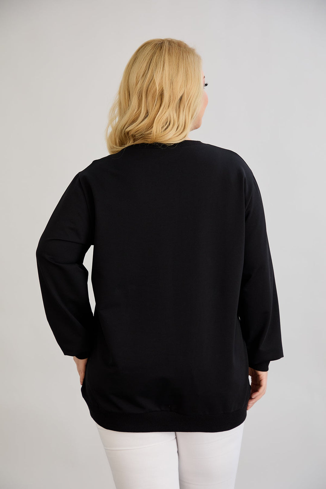 Pamučna bluza s natpisom - Slow morning - Zelena