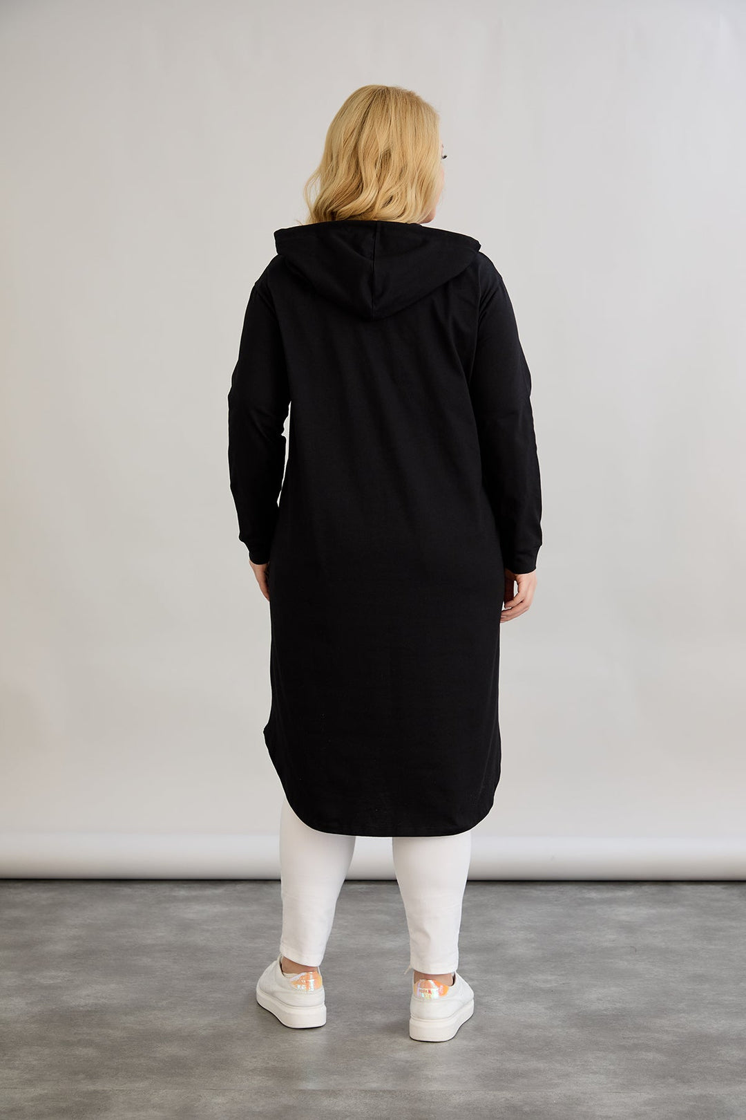 Pamučna tunika-haljina s natpisom Paris - Crna