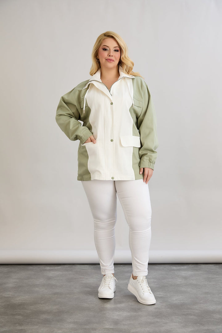 Proljetna jakna od pamuka s kapuljačom - dvobojna