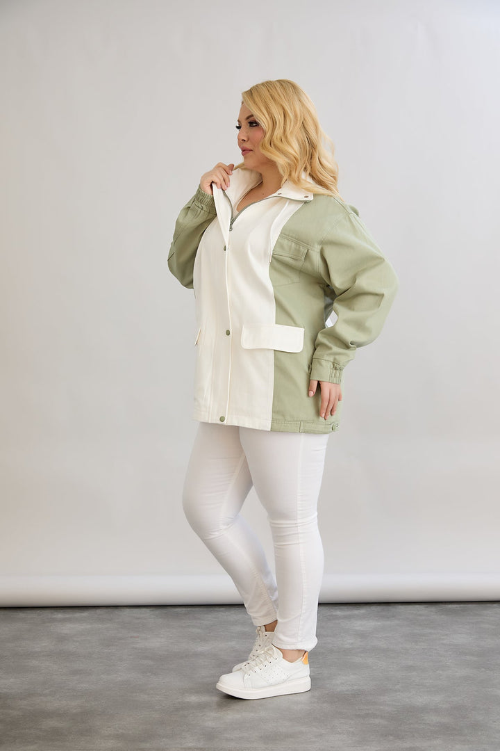 Proljetna jakna od pamuka s kapuljačom - dvobojna