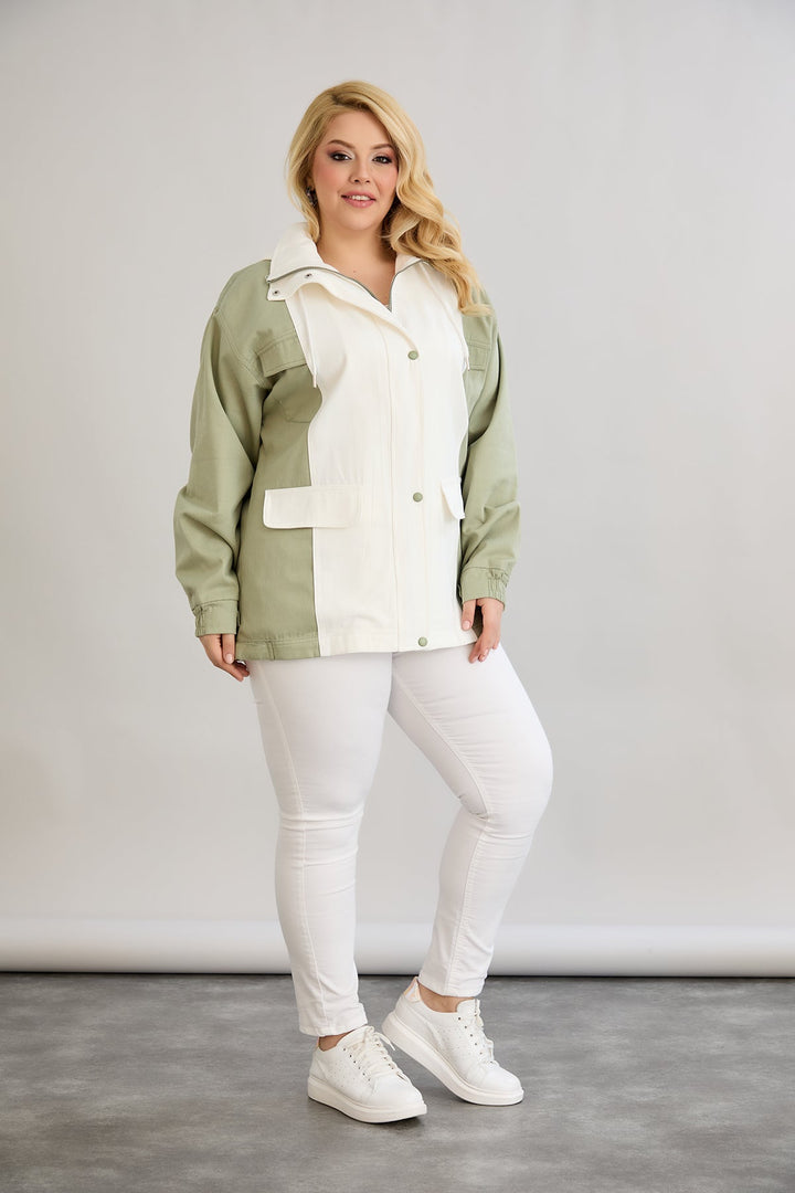 Proljetna jakna od pamuka s kapuljačom - dvobojna