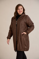 Proljetna parka s pamukom i elastičnom podstavom u boji čokolade