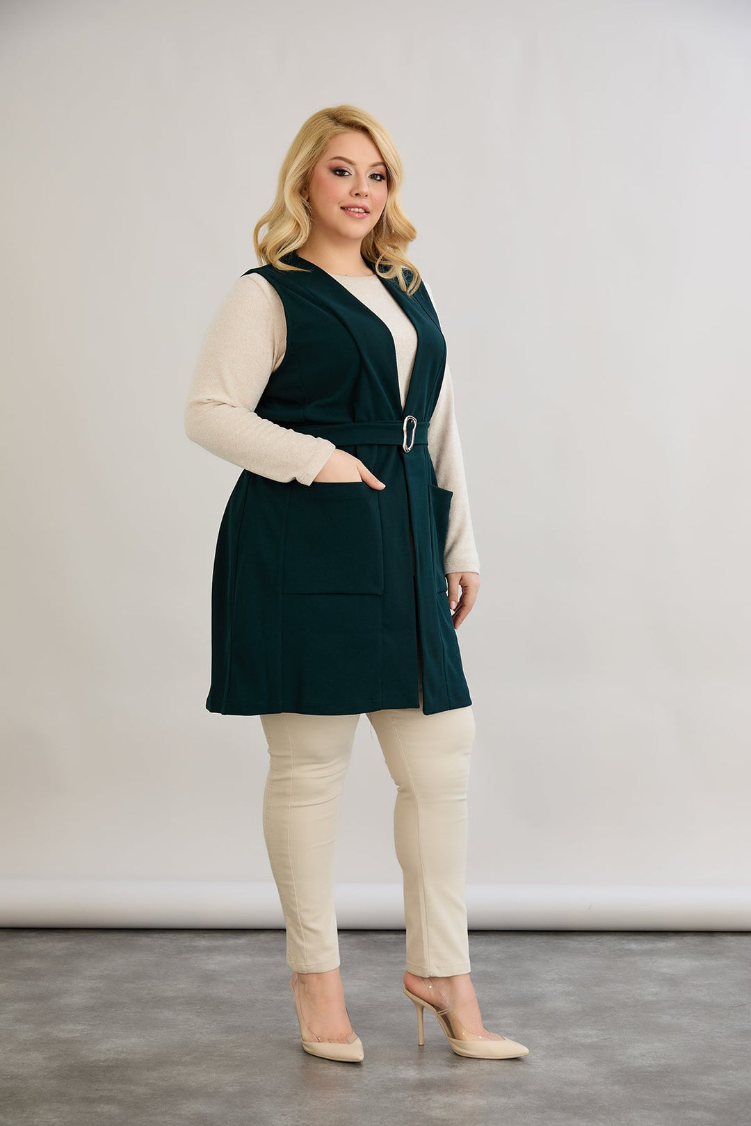 Prsluk s remenom - Zelena