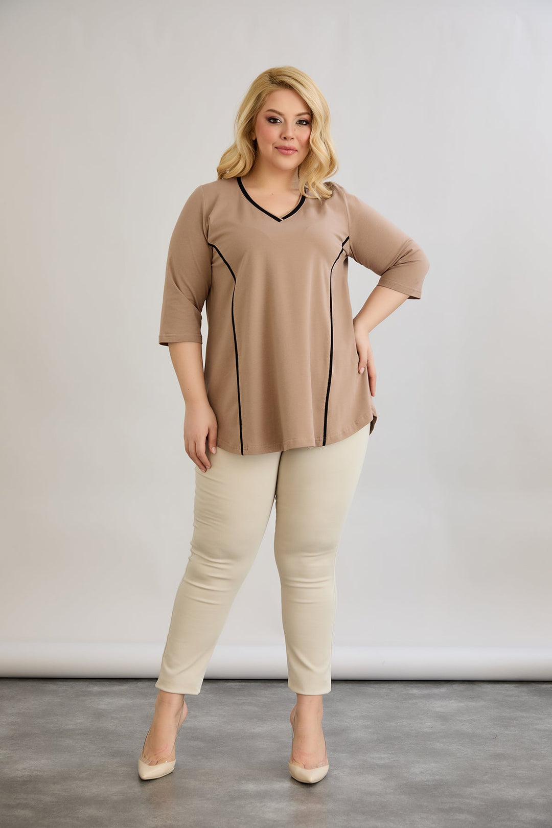Pamučna bluza A-kroja za punije žene