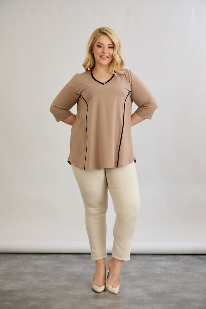 Pamučna bluza A-kroja za punije žene