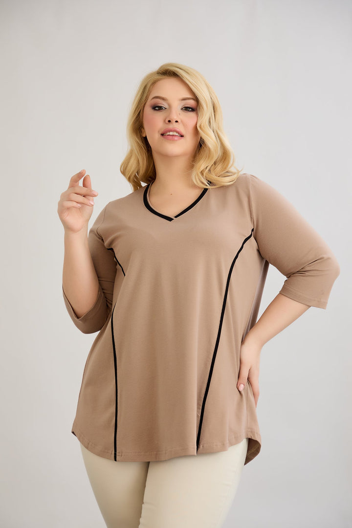 Pamučna bluza A-kroja za punije žene