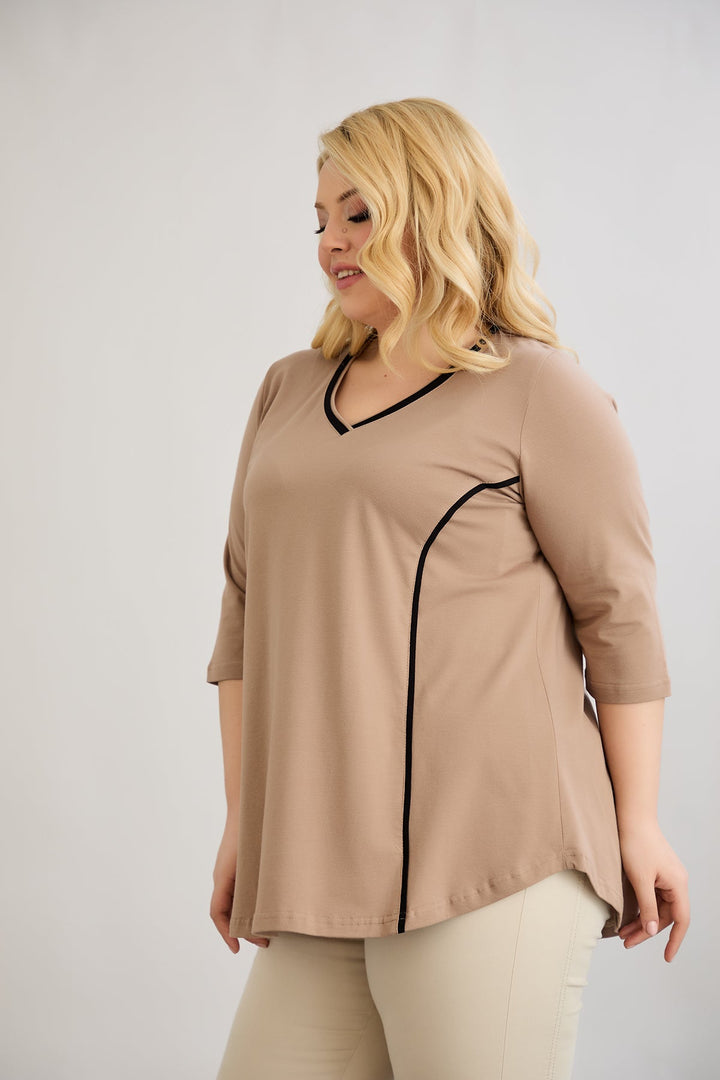 Pamučna bluza A-kroja za punije žene