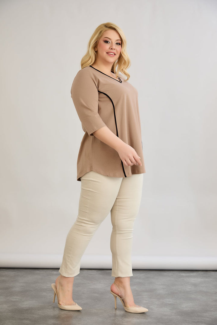 Pamučna bluza A-kroja za punije žene