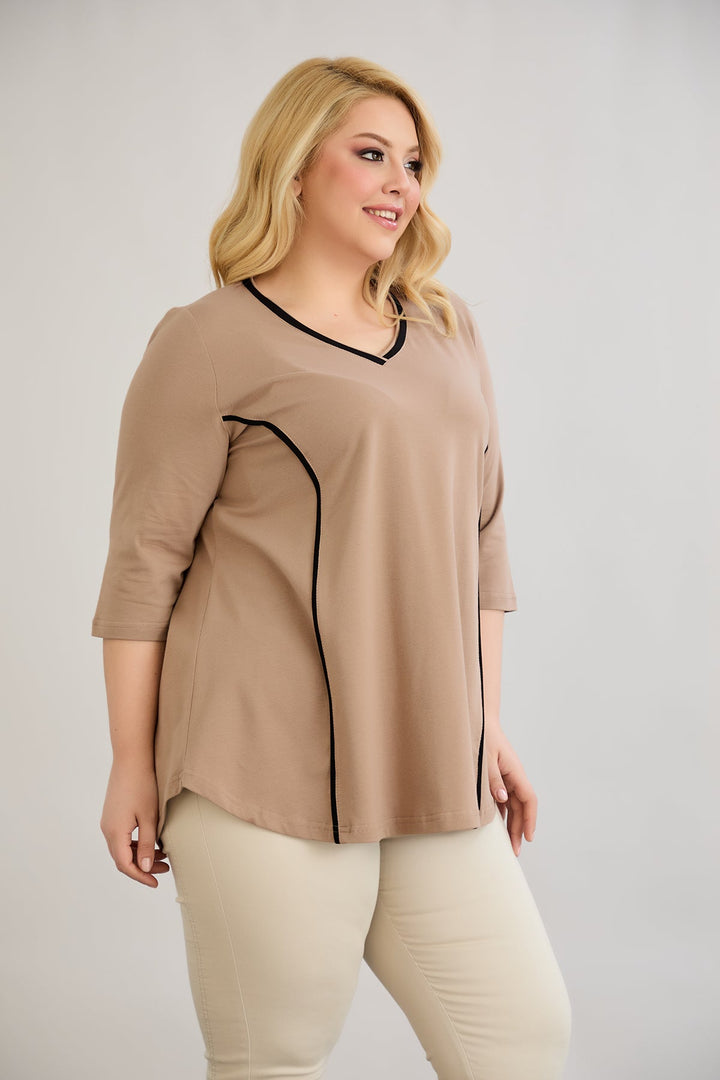 Pamučna bluza A-kroja za punije žene