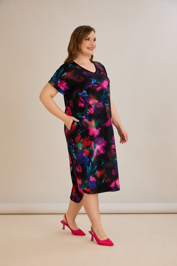 Haljina s vezanjem na leđima u šarenom uzorku