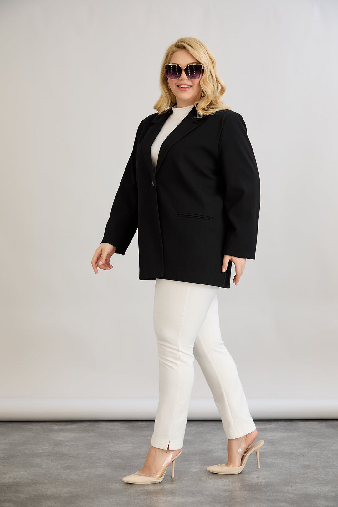 Dugi sako s jednim gumbom Veći brojevi.