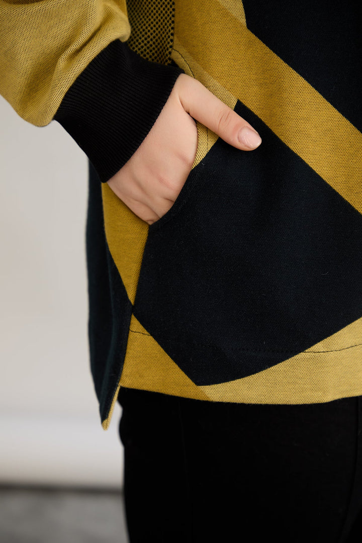 Jakna od pamuka s patentnim zatvaračem i džepovima - senf