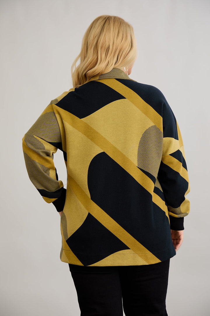 Jakna od pamuka s patentnim zatvaračem i džepovima - senf