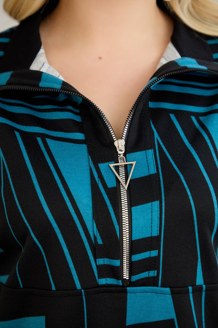 Džemper s vezanjem sprijeda - Plava