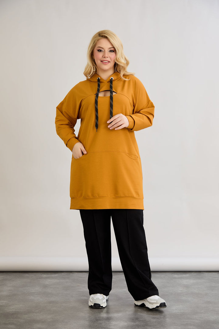 Dugo hulahop s otvorom na dekolteu - gorušica