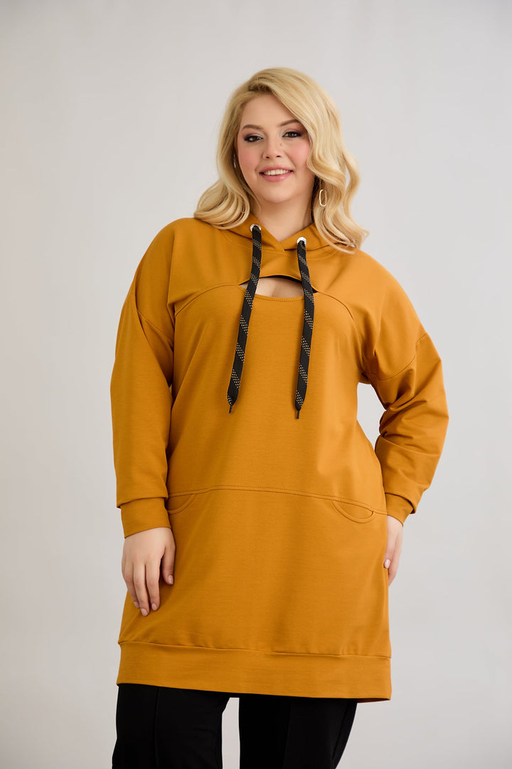 Dugo hulahop s otvorom na dekolteu - gorušica