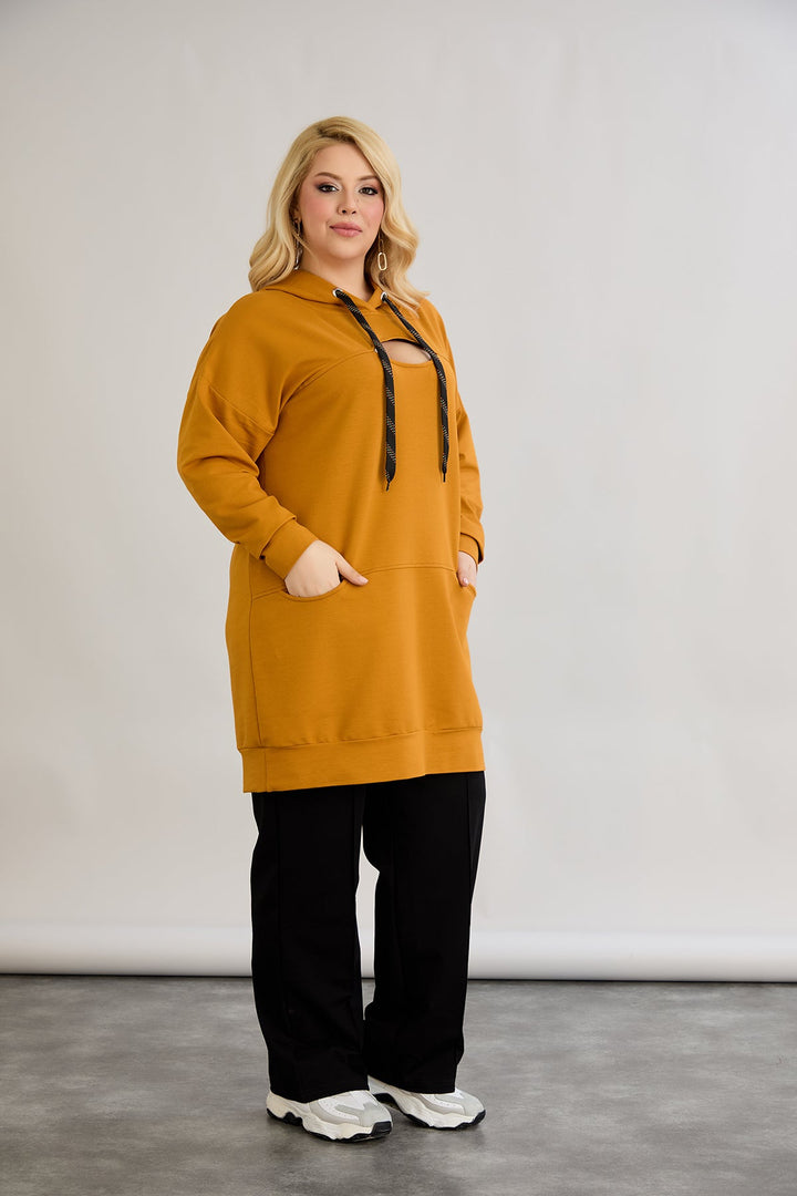 Dugo hulahop s otvorom na dekolteu - gorušica