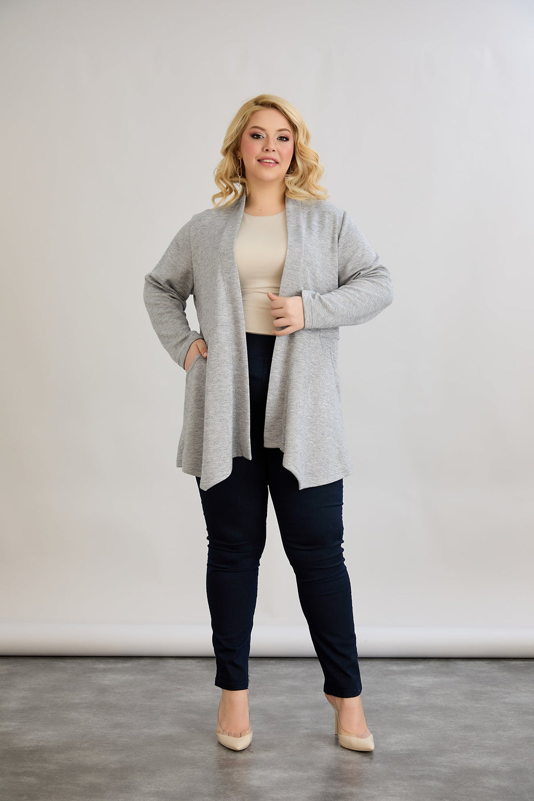 Žaket od viskoze u lame - siva